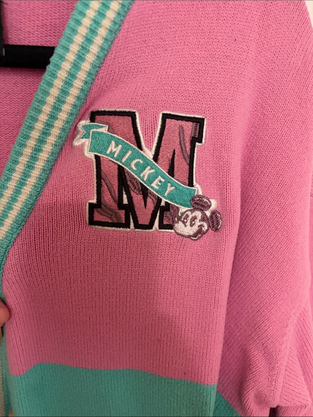 Disney Colorblock Cardigan in Pink, Green, Teal, Cream - Picture 3 of 4